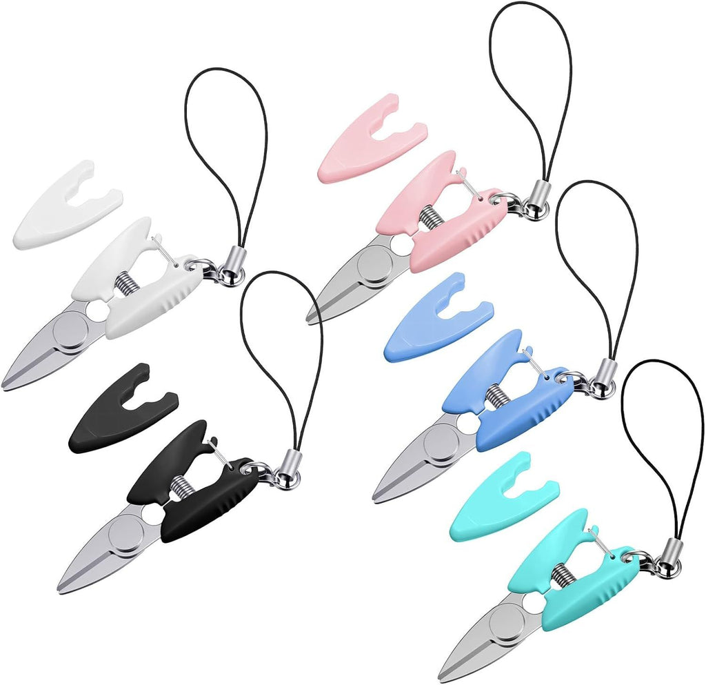 5 Pcs Mini Scissors with Cover, Portable Travel Scissors, Tiny Sewing Scissor, Multifunctional Micro Snips for Sewing, Crafts, and Yarn