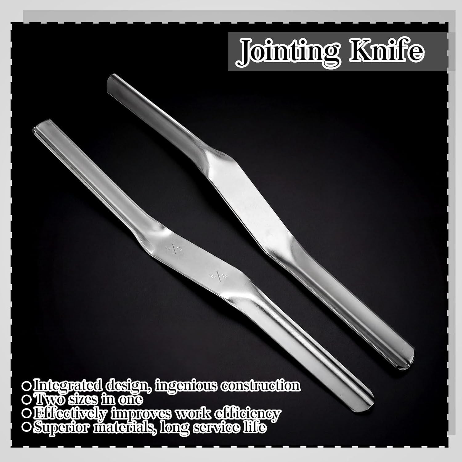1pcs Tuck Pointing Tools Stainless Steel Masonry Jointer Double Ended Concrete Brick and Block Straightener Tool Wall for Cement Pointing Trowel Tuck Tools (1/2" x5/8")