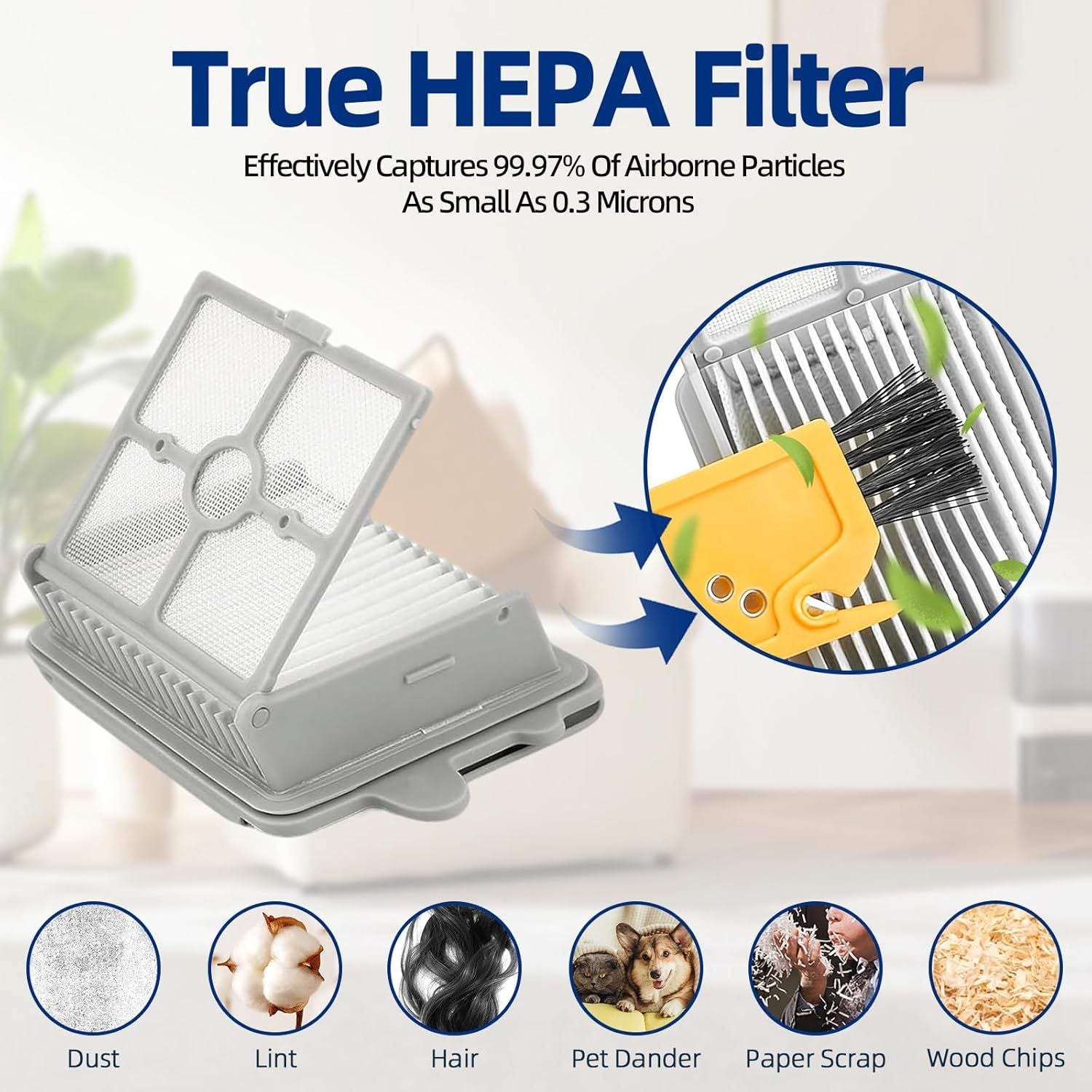 Soft Roller Brush and Vacuum Filter Replacement Compatible with Roborock F25/ F25 ACE/ F25 ALT/ F25 LT/ F25 RT Cordless Wet Dry Vacuum Cleaner, 2 Roller Brush + 6 Filters + 1 Cleaning Brush
