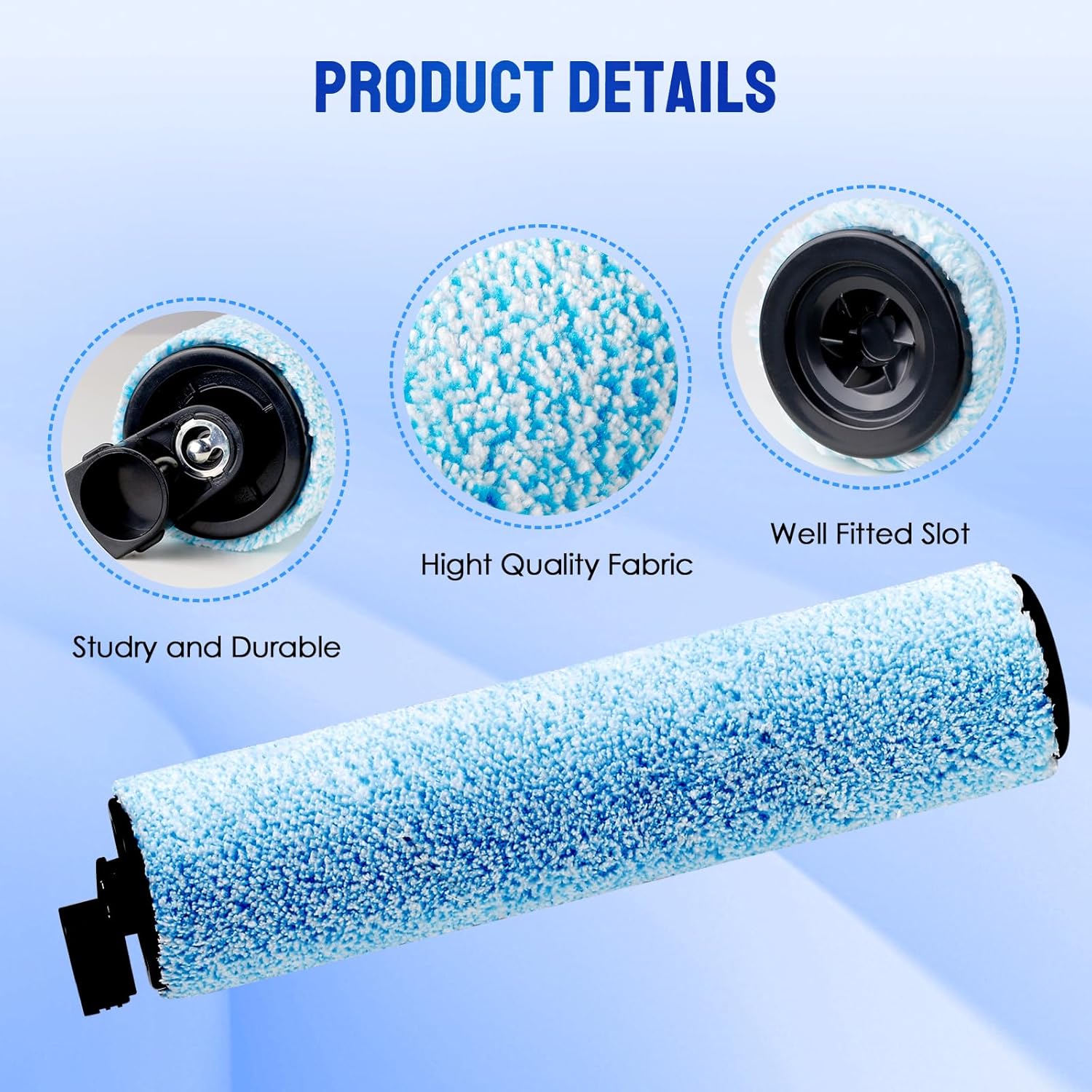 9 Pack Replacement Roller Brush and Foam Filters Kit Compatible with Shark WD161,WD261,AW261,3-in-1 Corded Vacuum Cleaner and All-in-One Cordless Hardfloor Cleaner Accessories,1 Cleaner Brush