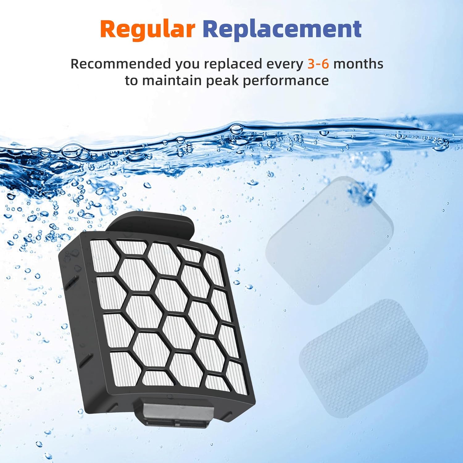 6 Foam Filter + 2 Hepa Filter Replacement for Shark ZU62 ZU60 NV255 NV150 NV251 NV151 Navigator Rotator Pet Pro Upright Vacuum Part 1238FT60 1239FT60