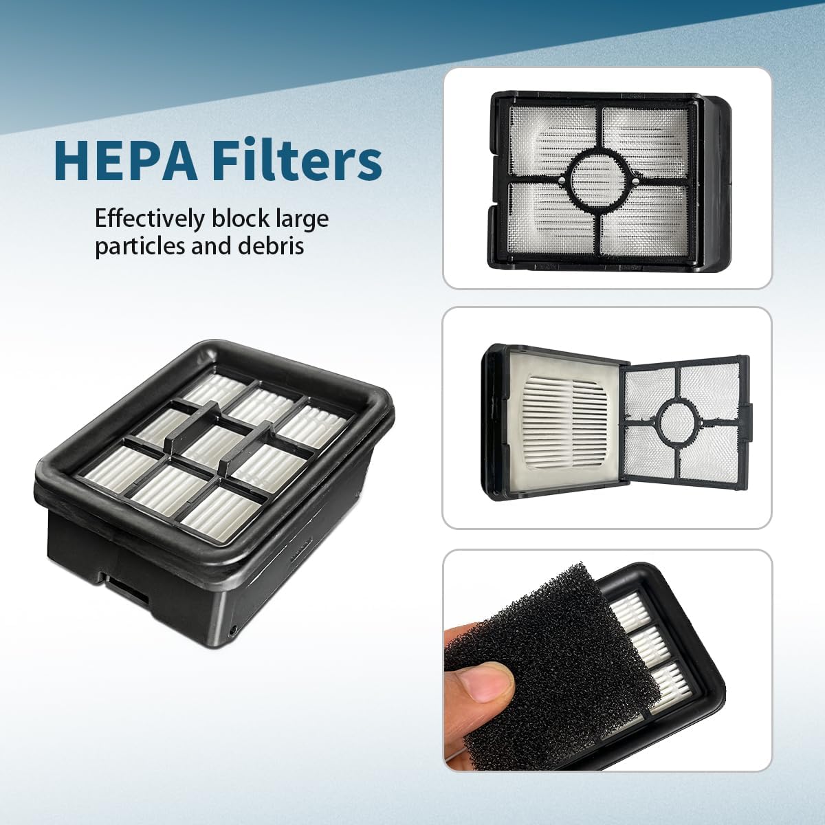 Replacement Brush Roller and HEPA Filters Kit Compatible with Bissell Crosswave HF3 Cordless Wet/Dry Vacuum Cleaner 3649A Model