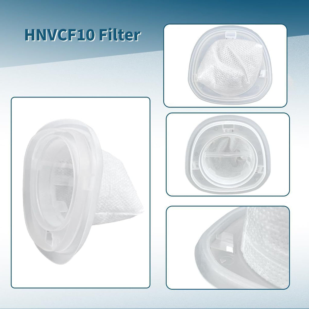 6-Pack Replacement Filter Compatible with BLACK+DECKER HNVCF10 Vacuum Cleaner - Washable Reusable Foam Filter with Hole Design for BDH1000CHV BDH1200NVAV BDH7200CHV