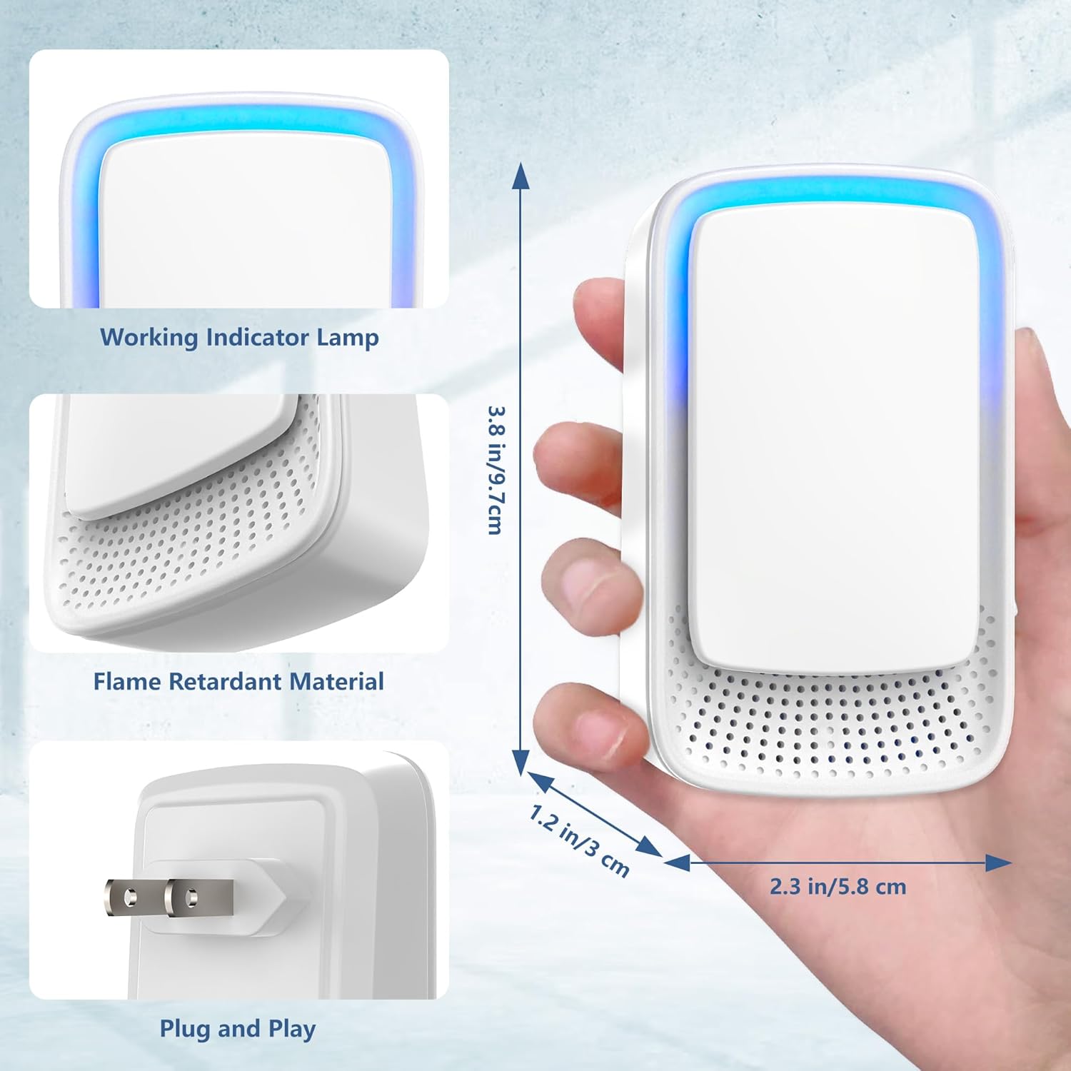 2x Plug In Negative Ion Air Purifier Ioniser Home Office Bedroom Quiet Mini