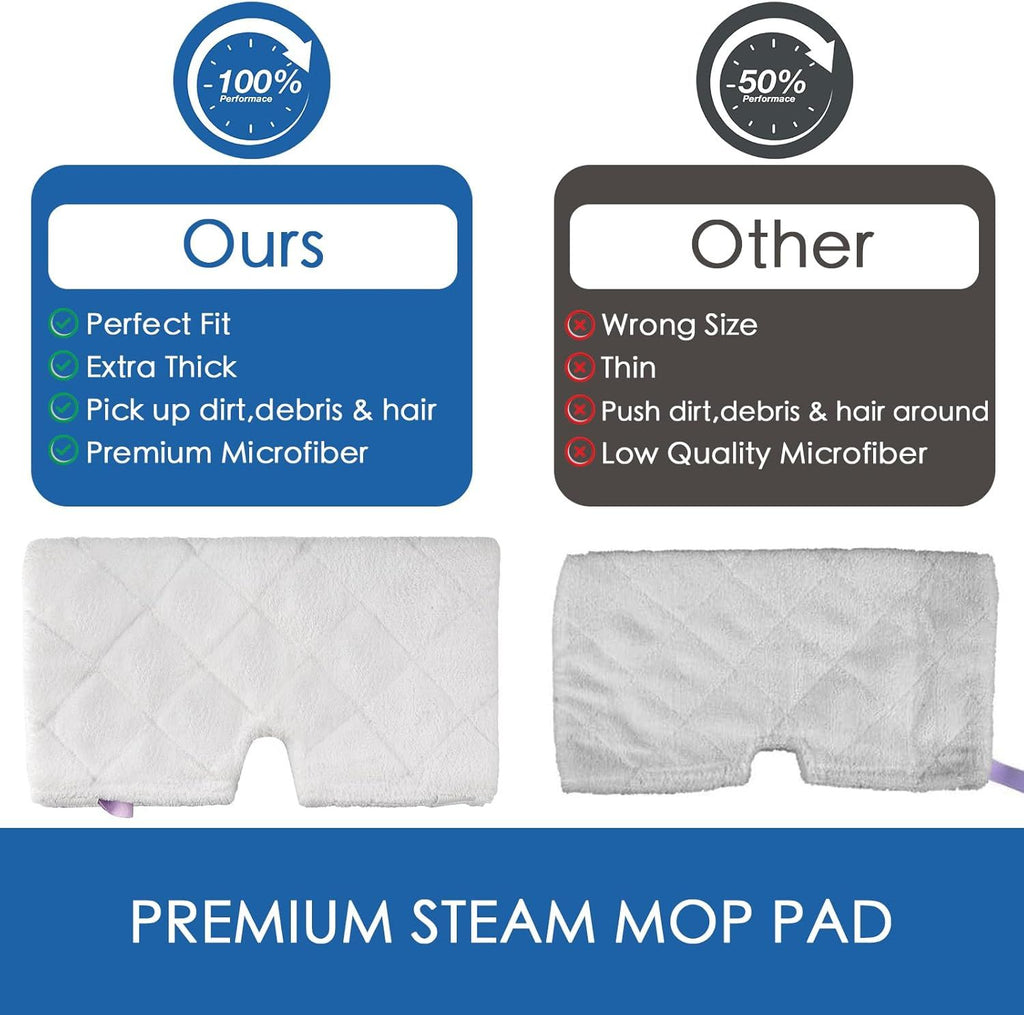 S3501 S3601 Steam Mop Replacement Pads Compatible with Shark Steam Pocket Mop, Vacmop Replacement Pads or Shark Steamer Pads S3500 Series S3501 S3601 S3550 S3601D S3901 S3801 S3801CO, White