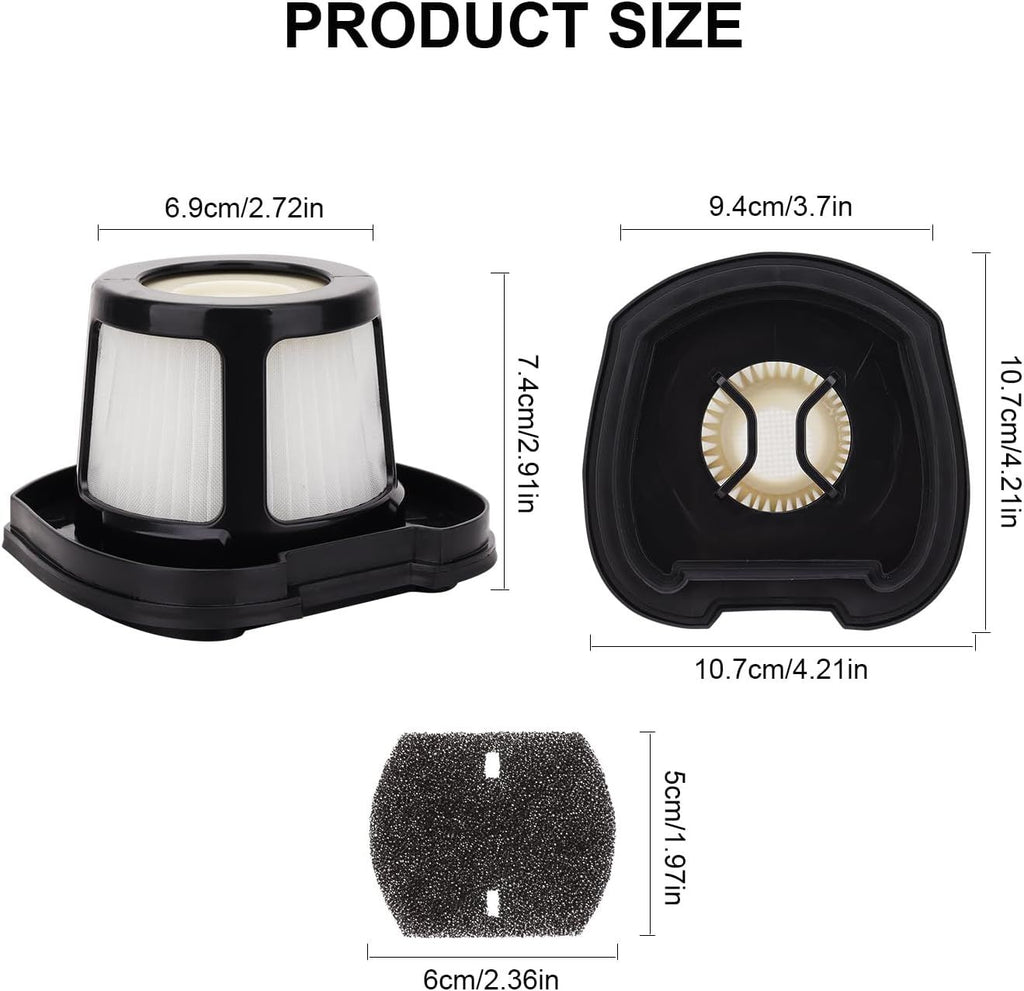 Hepa ilter Replacement Compatible with Bissell Pet Hair Eraser Hand Vacuum 2390A, 2284W, 2390, 2579, 2389, Part # 1614212 1614203 1614204-4 Mesh ilters and 6 oam ilters