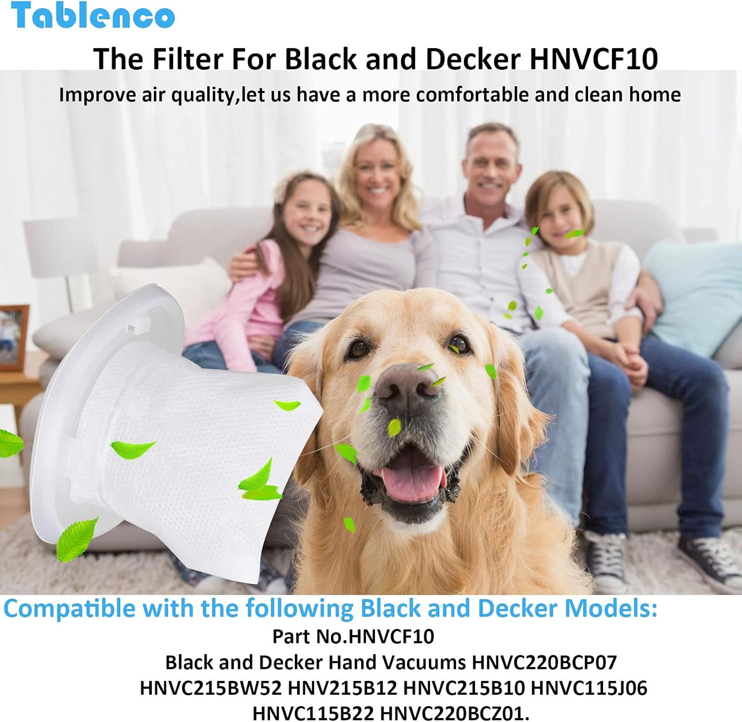 HNVC10 Replacement ilters, Compatible with Black and Decker Dustbuster Hand Vacuums HNVC215B10, HNV215B12, HNVC215BW52, HNVC115J06, HNVC115B22, HNVC220BCZ01, HNVC220BCP07 ilter (6 Pack)