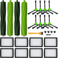 18 Pack Replacement Parts Accessories Compatible or iRobot Roomba i3 i3+ i7 i7+ i4 i6 i6+i8 i8+/Plus E5 E6 E7 J7 i5+j5+ I,E &J Series Vacuum Cleaner 2 Set o Roller Brush & 8 ilters & 8 Side Brushes