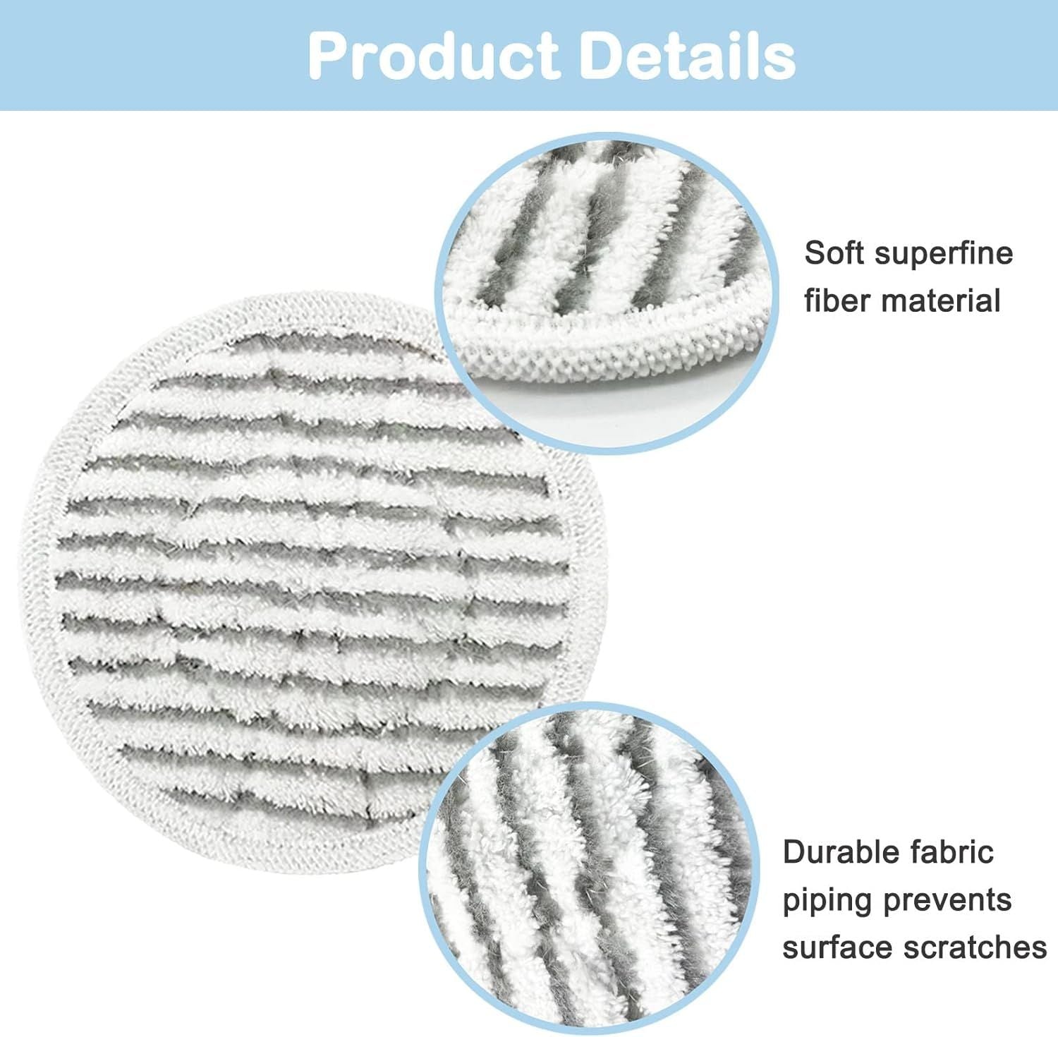 10 Pack S7001 Pads Replacement Steam Mop Pads or Shark S7001 S8201 S7000AMZ S8001 S7000 S7001TGT S7201 S7005 S7020 Series Steam Mop Pads Steam & Scrub All-in-One Scrubbing Mop Pads Part #: XKITP7000