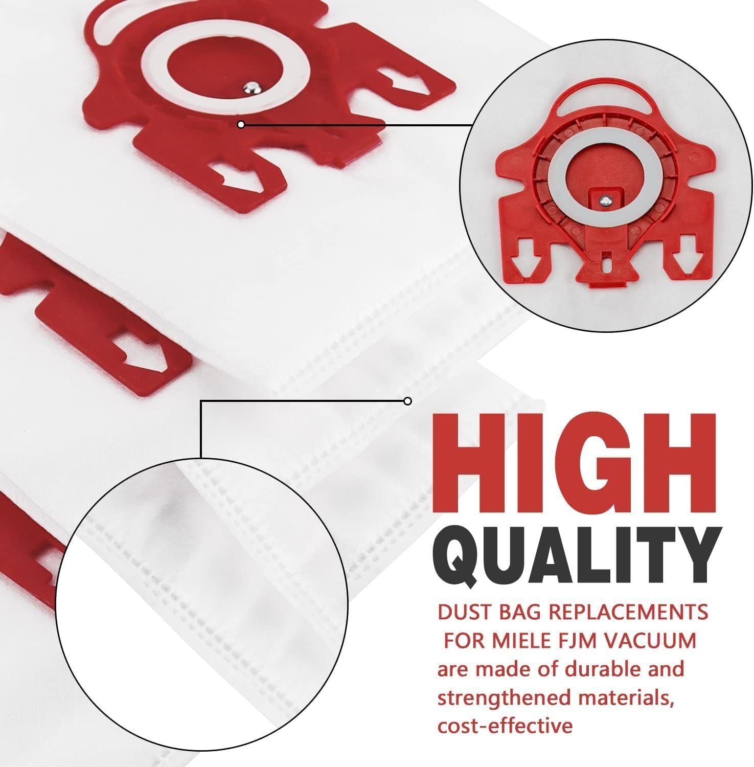 3D Airclean Dust Bags Replacement or Miele JM Vacuum Compact C2 Compact C1 Complete C1 S241 S290 S300i S500 S700 S4 S6 Series (Pack o 10) with 3 Motor Protection ilters 3 Air.Clean ilters