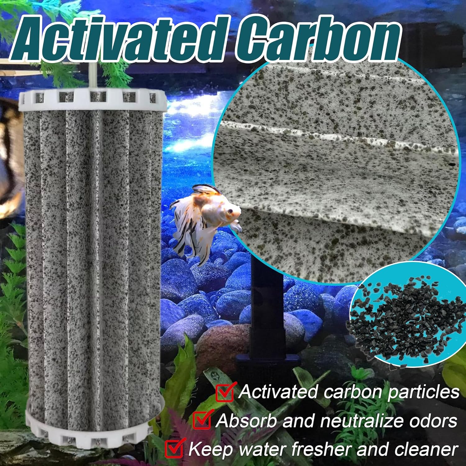 Activated Carbon Replacement Filters for Penguin Bio-Wheel Power 200B 350B, 200, 350 Filters - PRBW2350B for Marineland Multi-Stage Aquarium Filtration- 2 Pack