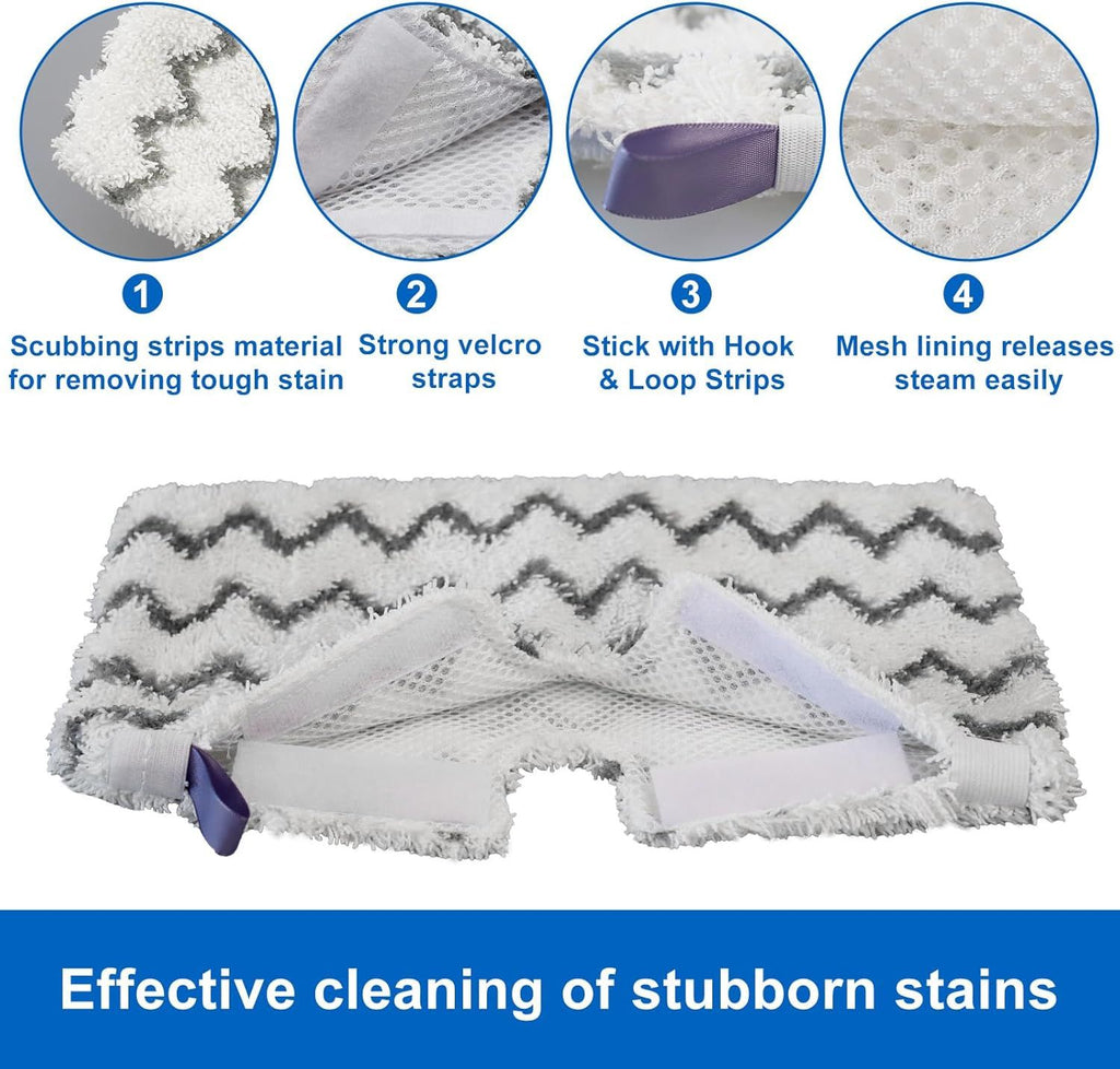 6 Pack S3501 S3601 Steam Mop Replacement Pads or Shark S3501 S3601 S3550 S3801 S3901 S3601D S3801CO S3901D S3455K S2902 SE450 Steam and Scrub Pocket Mop Steamer Pads Washable