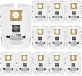 12 Pack V2005 Vacuum Bags Compatible with Shop Vac Bags 10-14 Gallon, Type  90662 9066200 ; Type I 90672 9067200,High Eiciency Disposable ine Dust Collection Vacuum ilter Bags