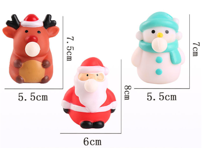 Squeeze Bubble Pop Stress Relief Toy 3-Pack - Cartoon Squishy Figure for Anxiety Relief - Christmas Santa Decompression Toy (3-Pack)