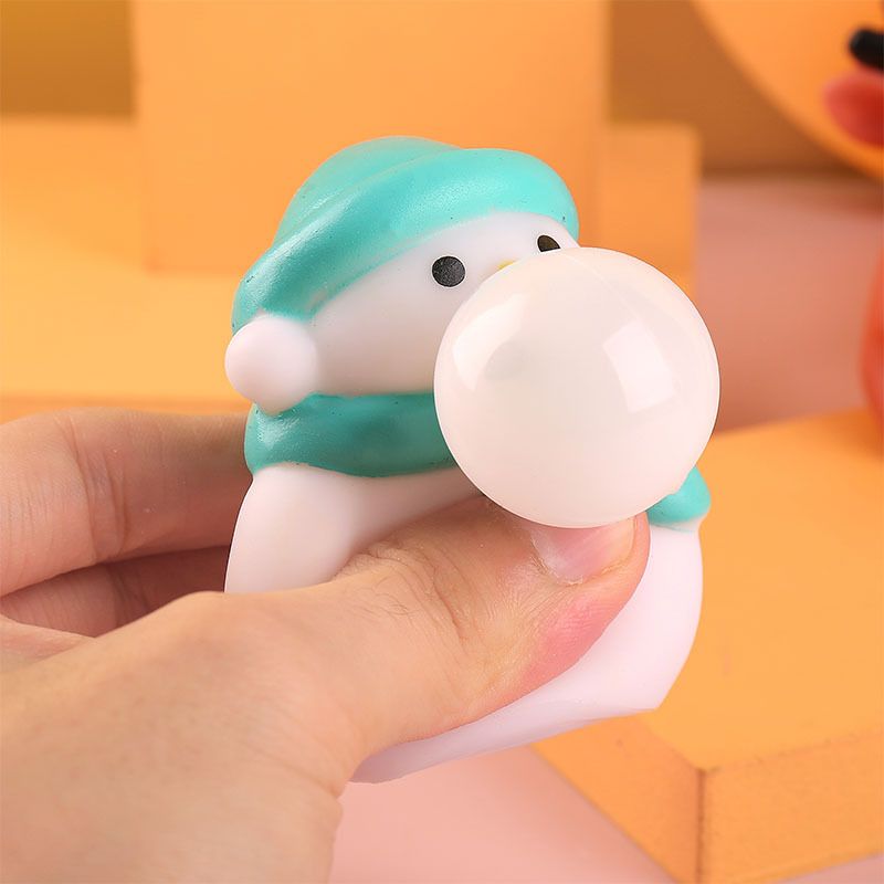 Squeeze Bubble Pop Stress Relief Toy 3-Pack - Cartoon Squishy Figure for Anxiety Relief - Christmas Snowman Decompression Toy (3-Pack)