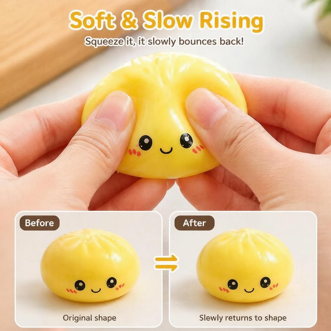 Fidget Squishy Stress Relief Toy 9-Grid Blind Box - Mystery Dumpling Squishy Calendar - Adult Decompression Squeeze Toy - GJ862-001