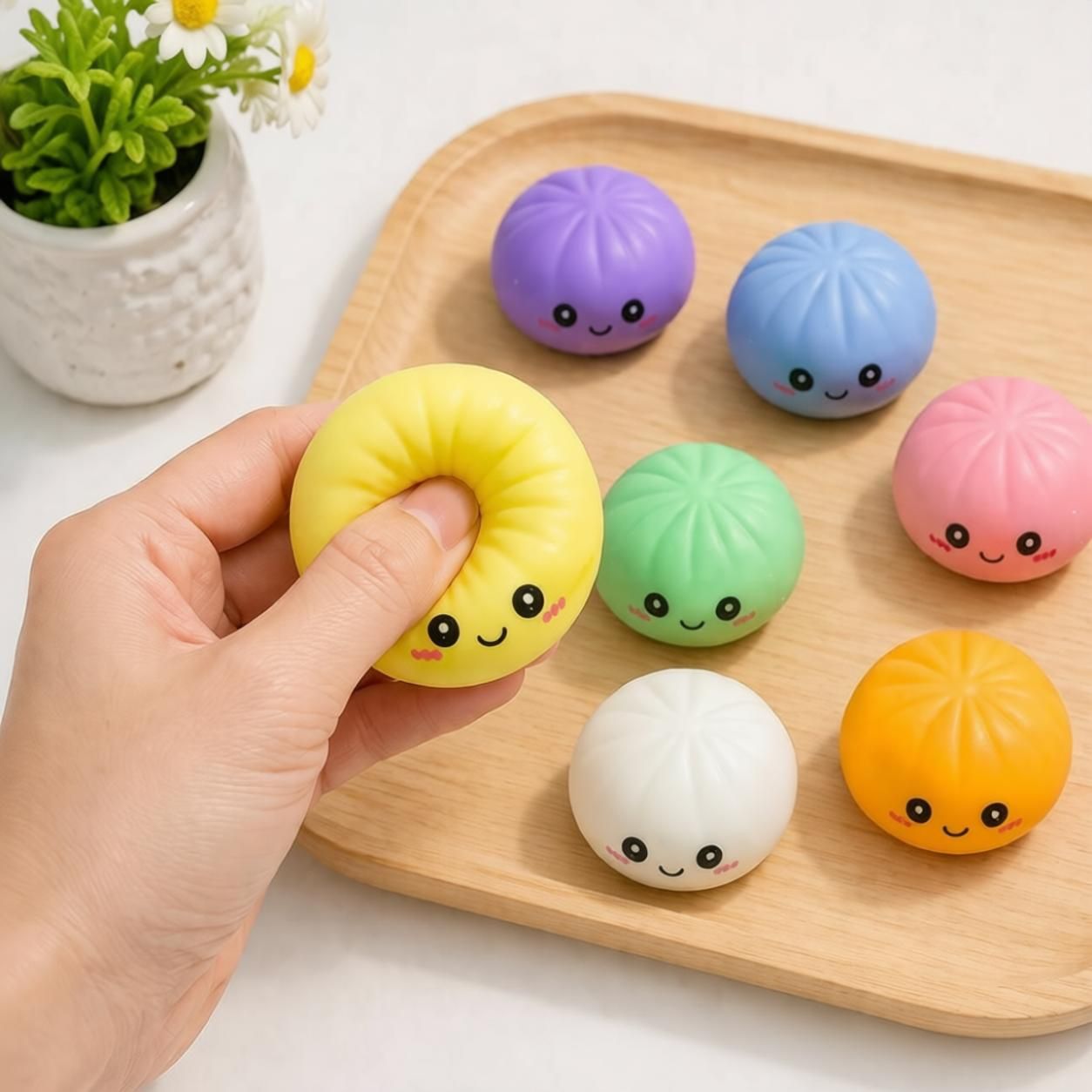 Fidget Squishy Stress Relief Toy 9-Grid Blind Box - Mystery Dumpling Squishy Calendar - Adult Decompression Squeeze Toy - GJ863-001