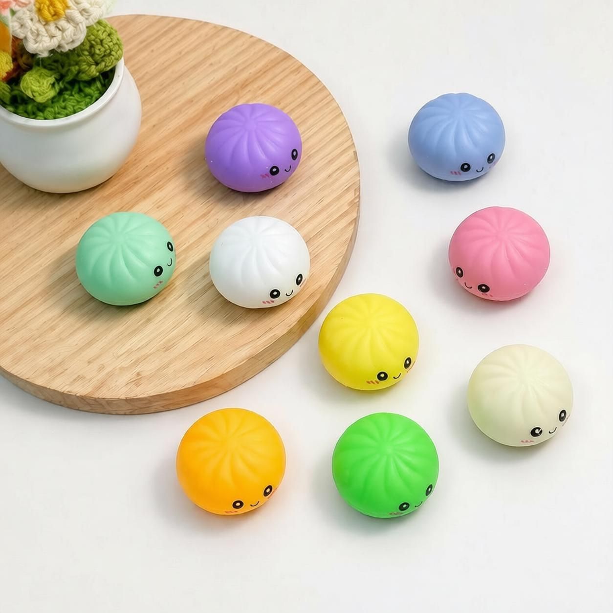 Fidget Squishy Stress Relief Toy 9-Grid Blind Box - Mystery Dumpling Squishy Calendar - Adult Decompression Squeeze Toy - GJ863-003