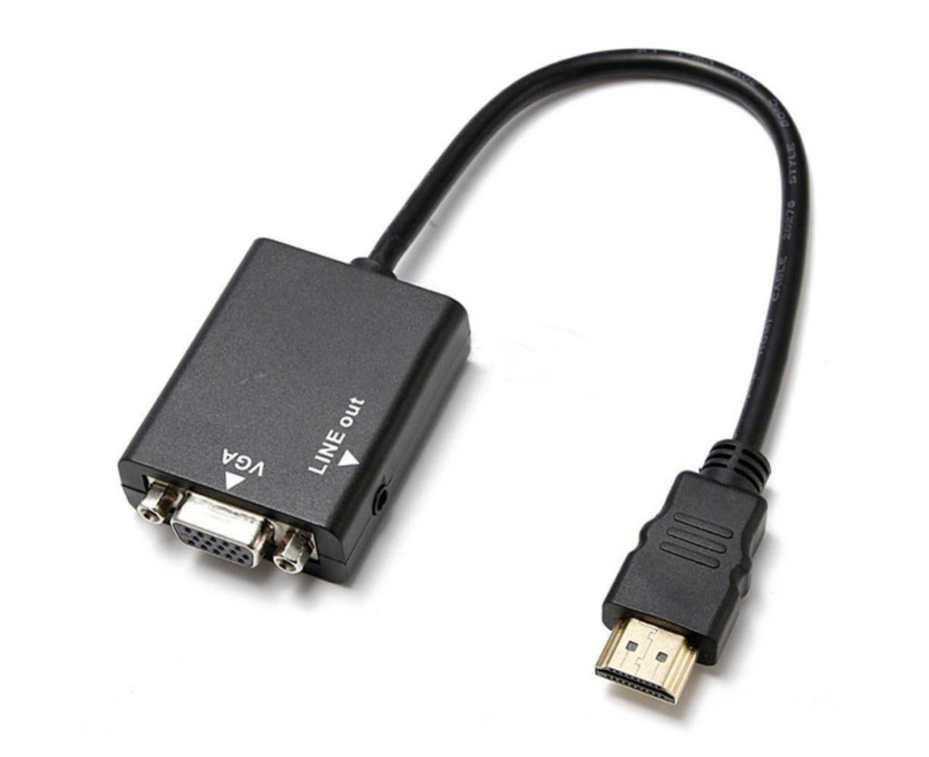 1080P HDMI-compatible to VGA Multi-Display Video Converter Adapter Cable for PC DVD HDTV - Black