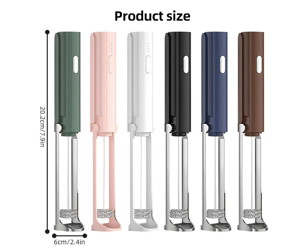Electric Milk Frother, Rechargeable Handheld Foam Maker, 3 Adjustable Levels, Hangable & Foldable Whisk for Coffee