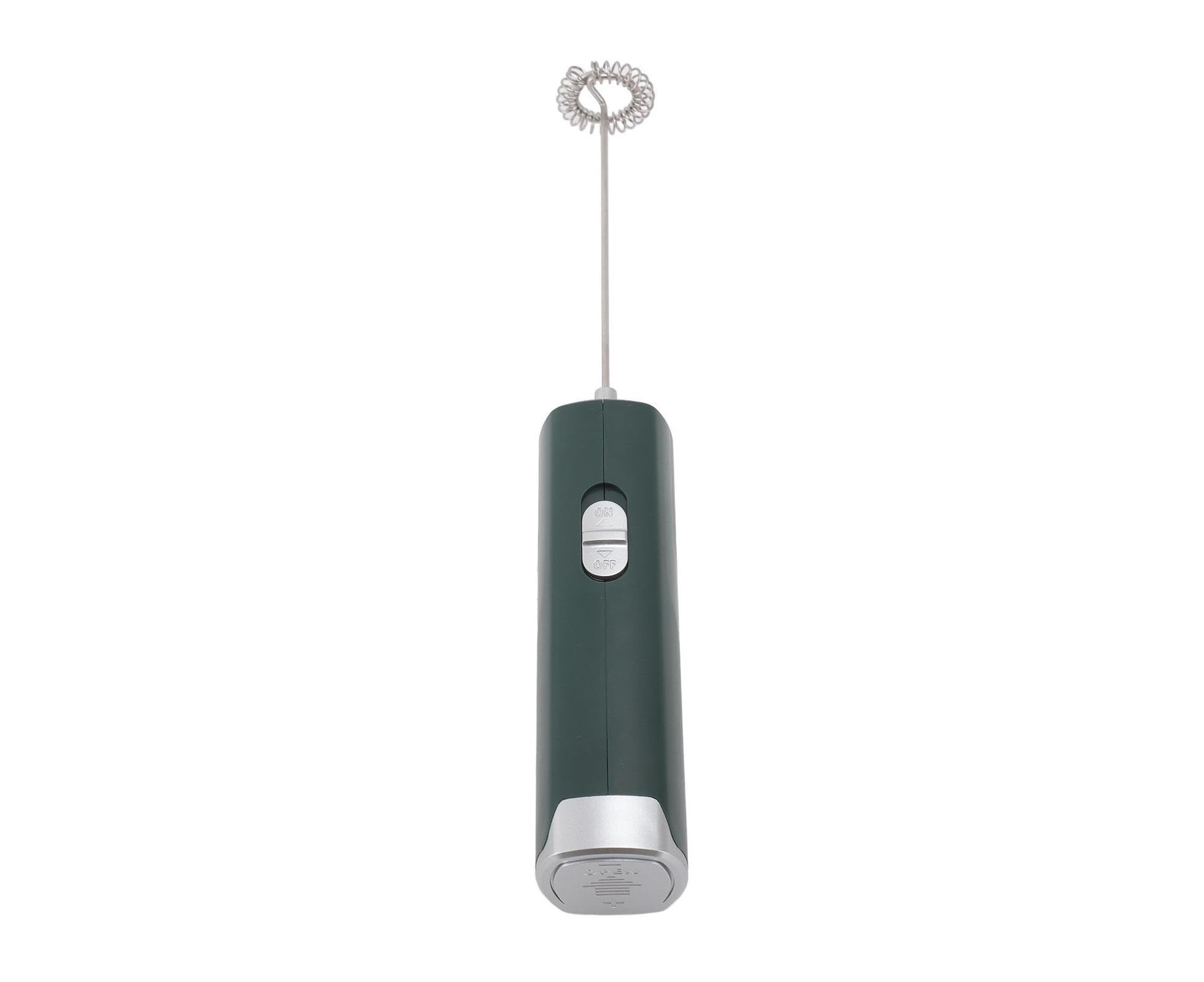 Electric Milk Frother, Multifunctional, Low Noise Mini Hand Wand for Coffee, Lattes, & Hot Chocolate, Dark Green