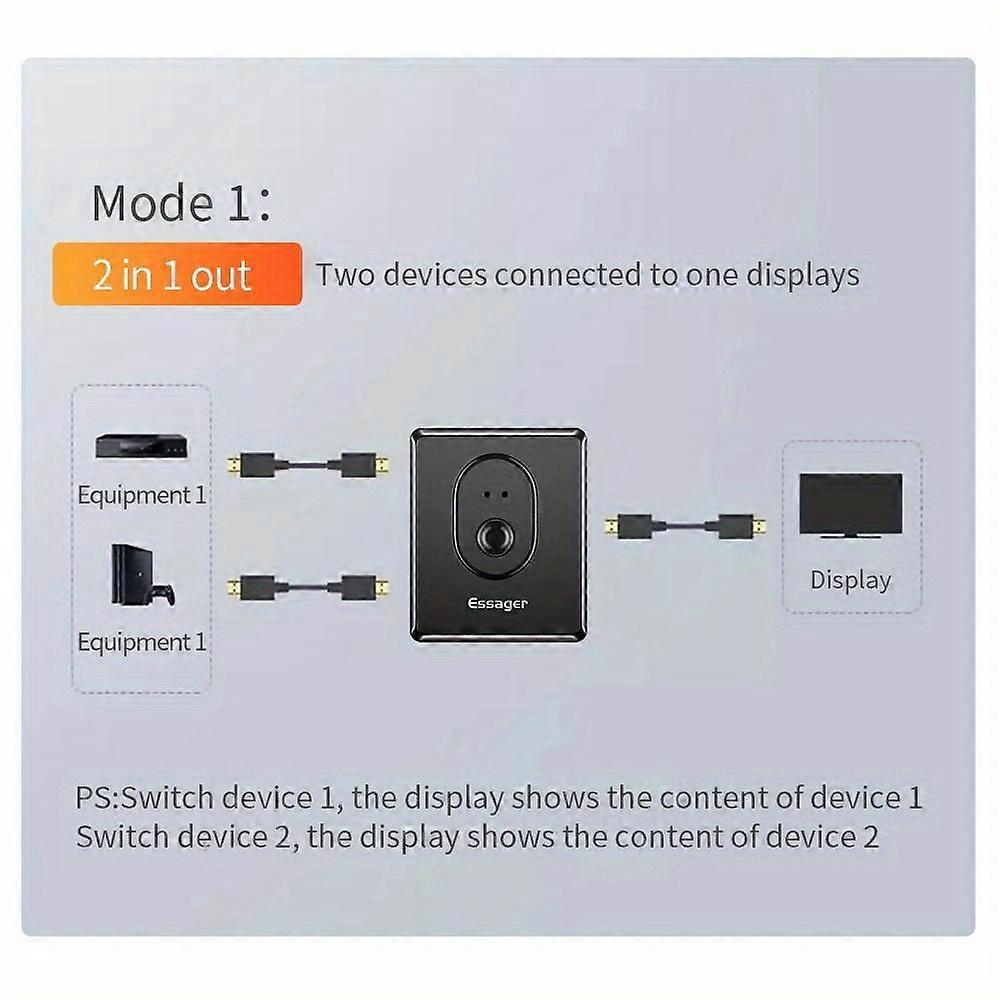 4K HDMI Switch 2 In 1 Out / 1 In 2 Out for PS4 TV Box