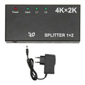1 In 2 Out 4K HDMI Splitter with AC Adapter