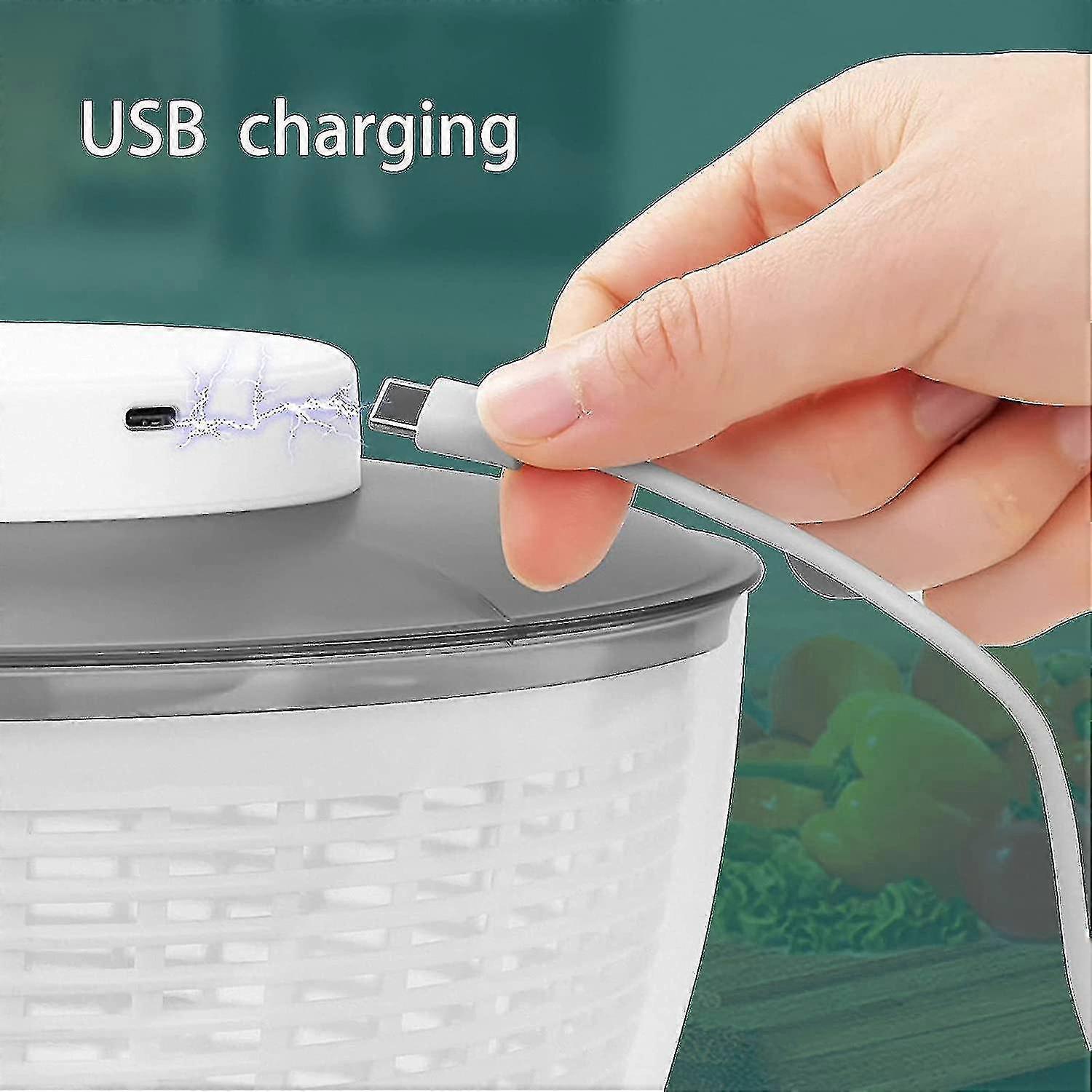 4.5L Electric Vegetable Spin Dryer - USB Rechargeable