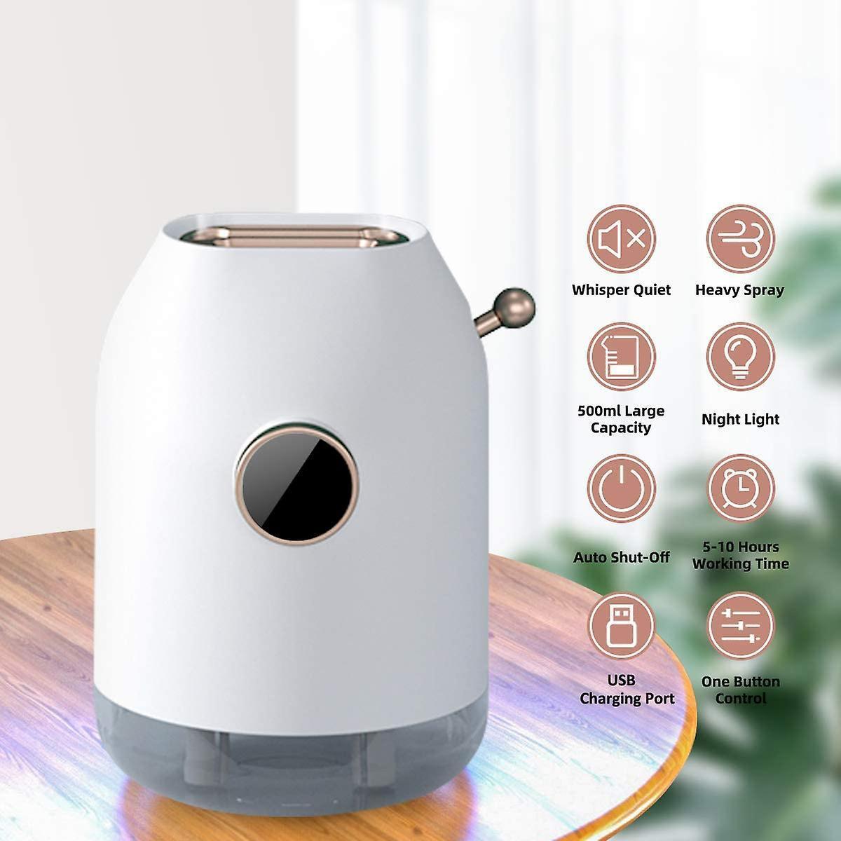 500ml Cool Mist Humidifier for Bedroom Plants, Desktop Mini Air Humidifier