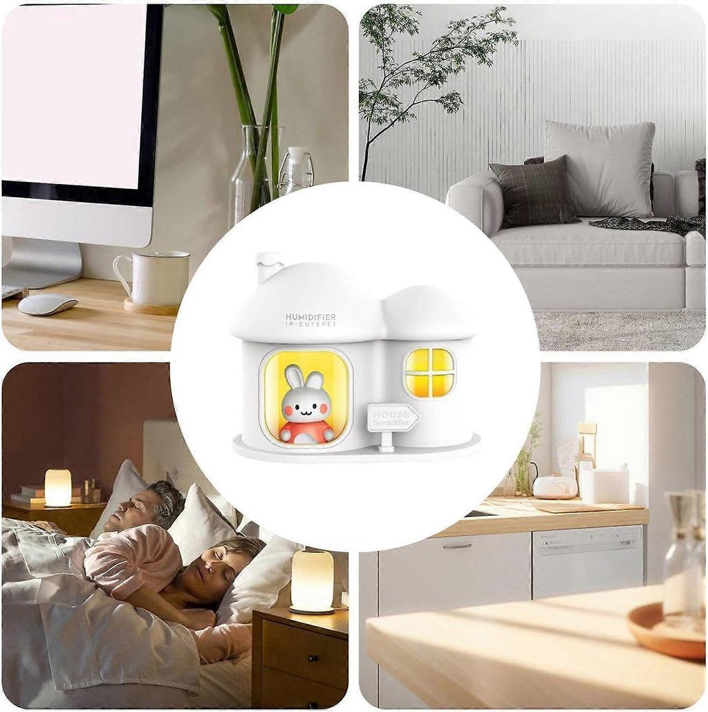 300ml Small Air Humidifier with Color Light, Quiet Mini Humidifier for Home