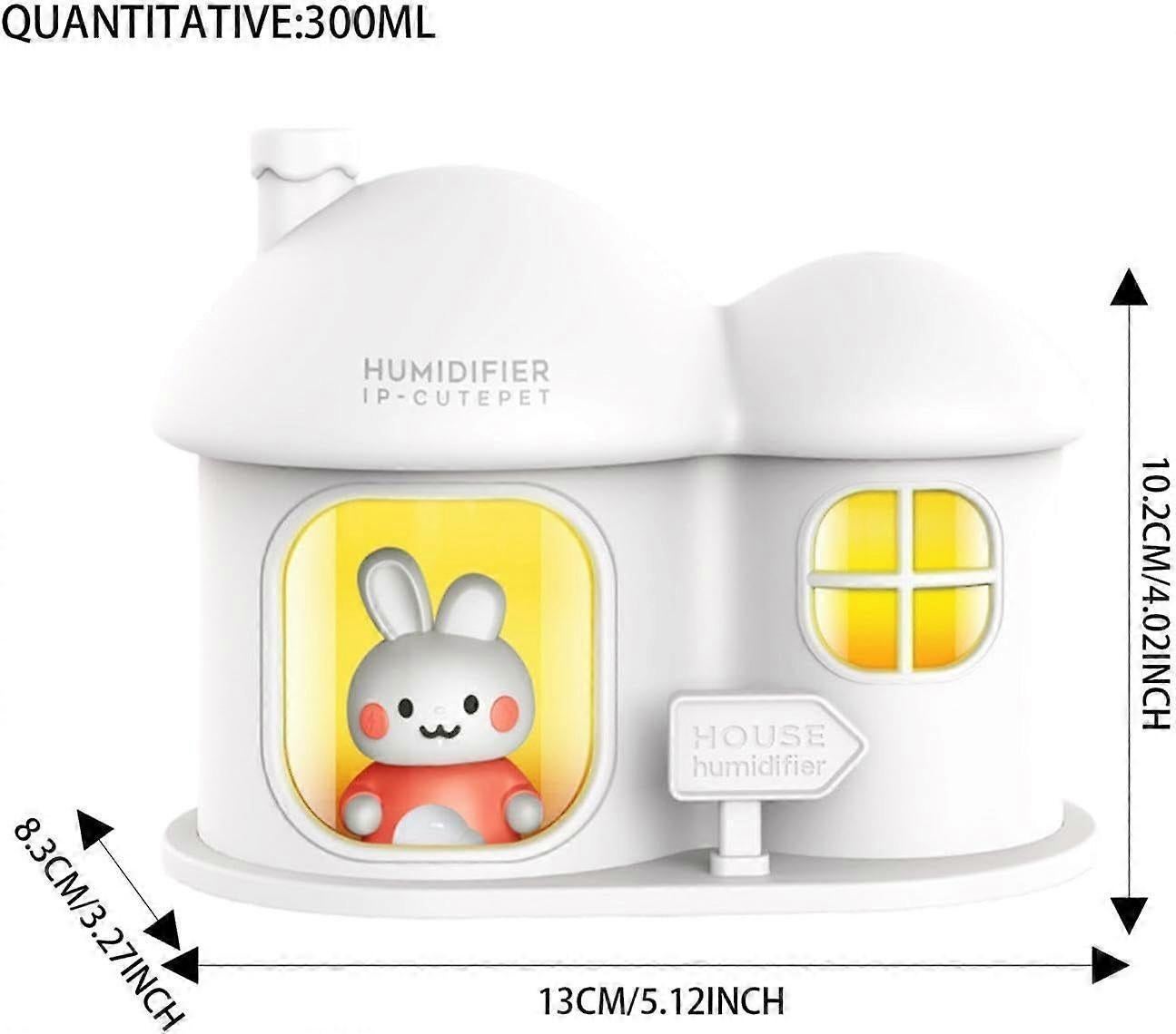 300ml Small Air Humidifier with Color Light, Quiet Mini Humidifier for Home