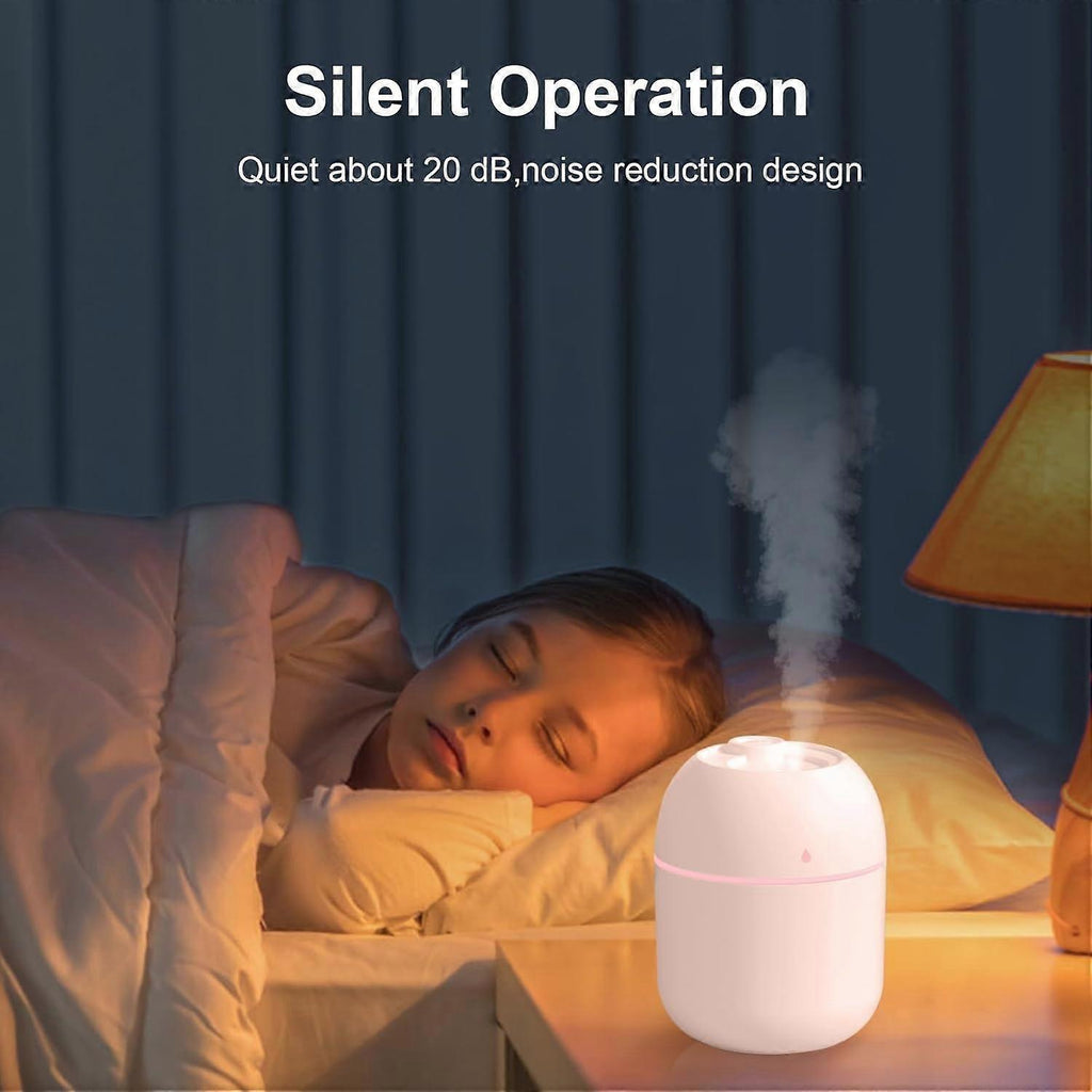 220ml Pink Air Humidifier for Bedroom, Simple USB Mini Mist Humidifier