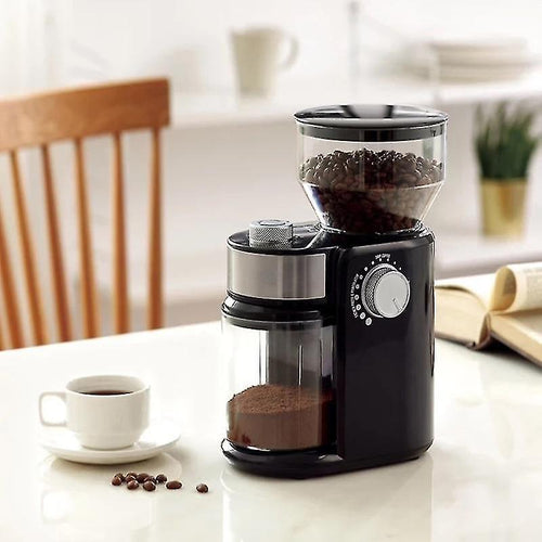 220V Flat Wheel Electric Burr Coffee Grinder Machine - High Efficiency Mill