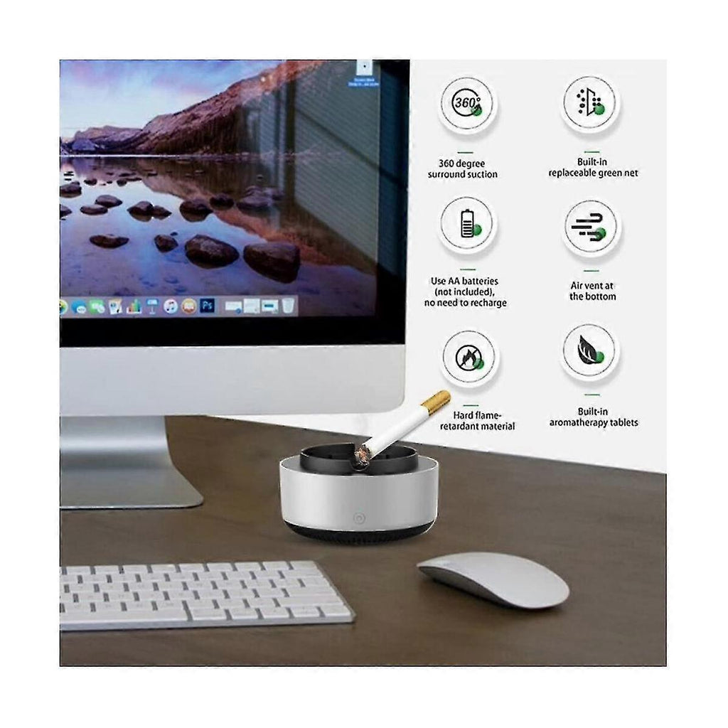 2-in-1 Air Purifier Ashtray, Indoor Home Air Freshener & Smoke Filter