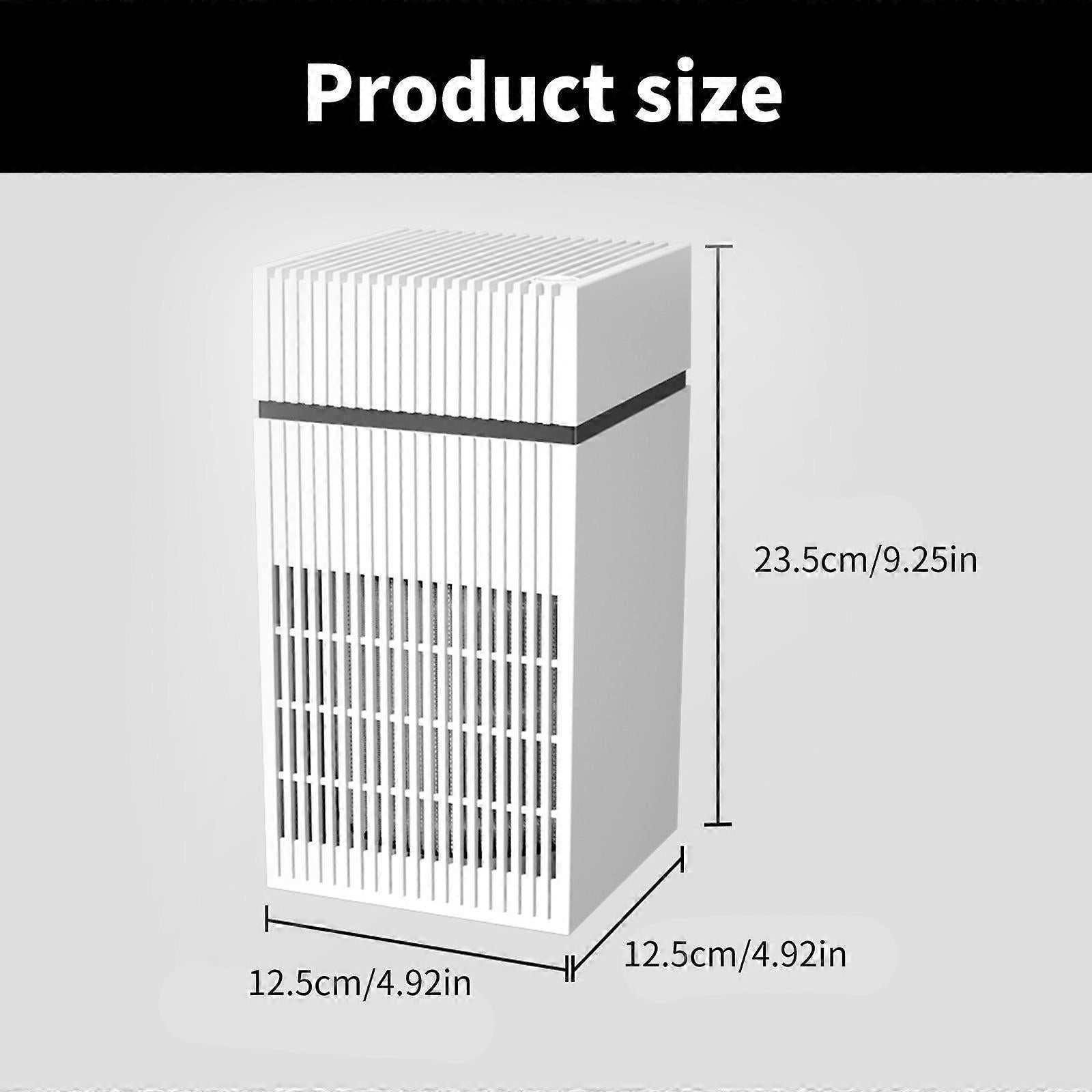 Rechargeable Air Purifier Kitchen Car Compact Portable Air Cleaner White
