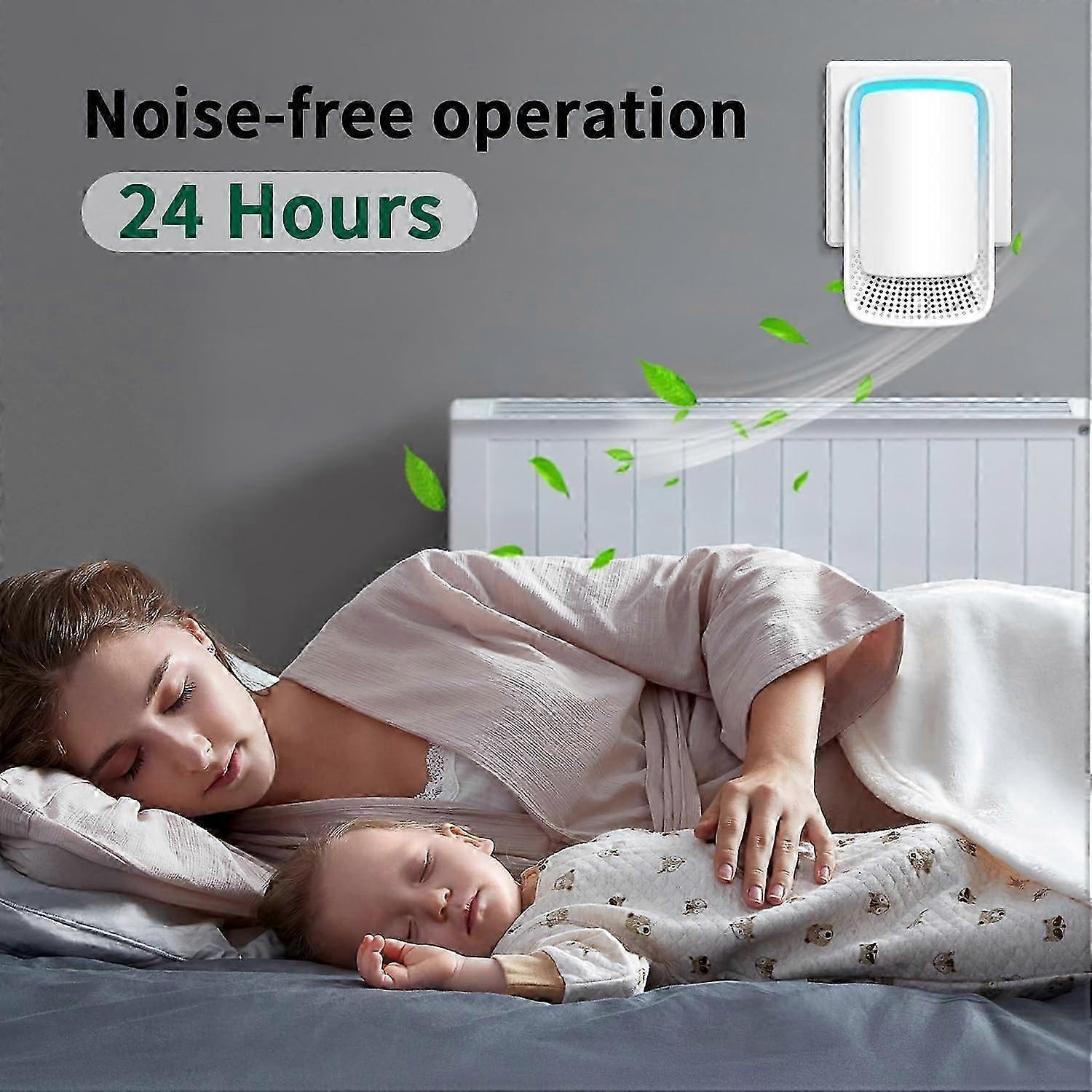 Plug In Negative Ion Air Purifier Bedroom Home Odour Smoke Remover Mini