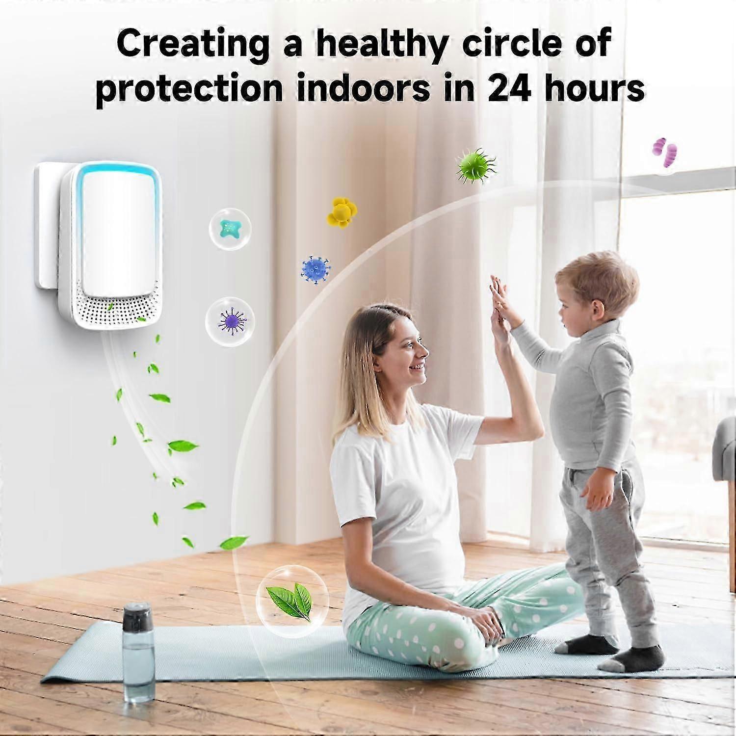 Plug In Negative Ion Air Purifier Bedroom Home Odour Smoke Remover Mini