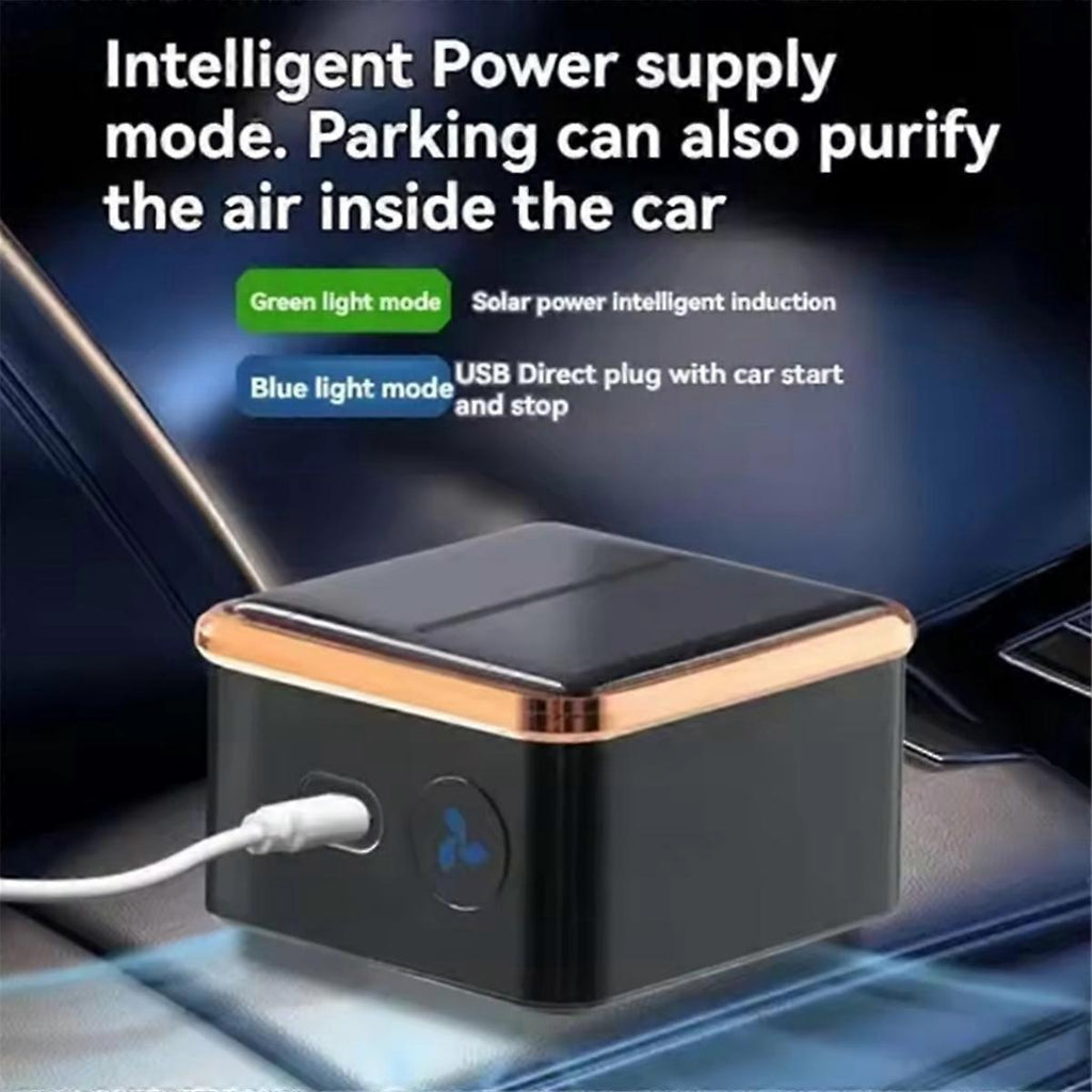 Solar Car Air Purifier USB Ioniser Oxygen Bar Odour Remover Compact