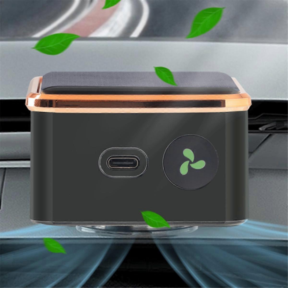 Solar Car Air Purifier USB Ioniser Oxygen Bar Odour Remover Compact