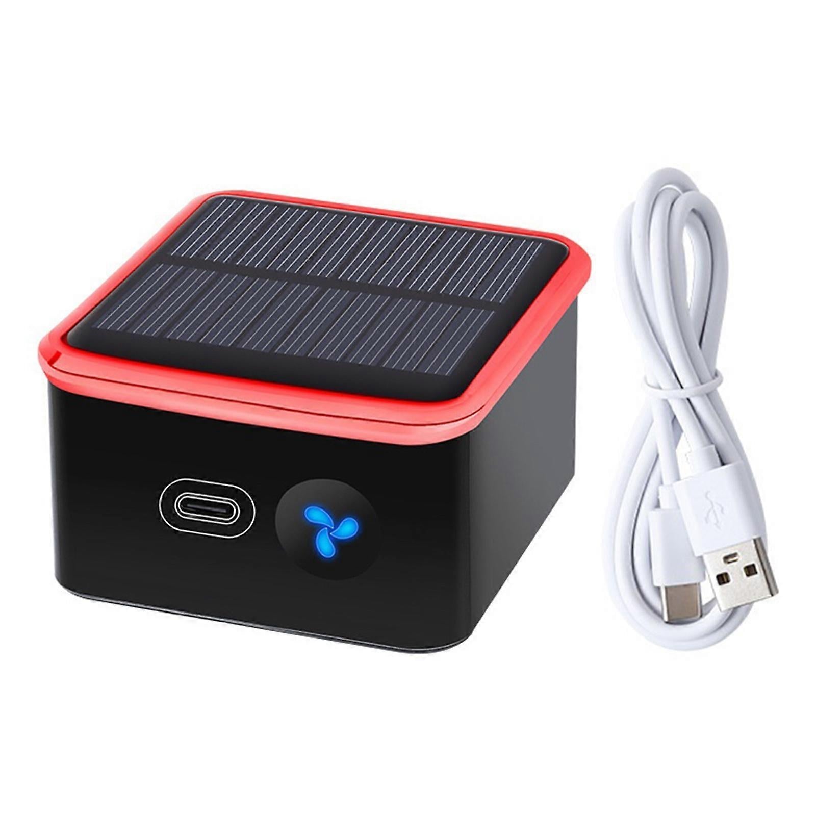 Solar Rechargeable Air Purifier Desk Car Kitchen Portable Ioniser Red