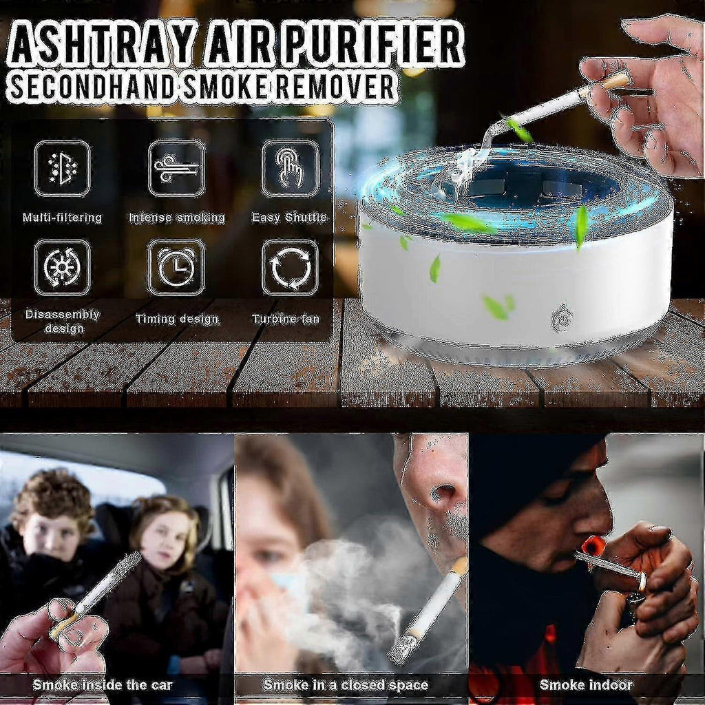 Smokeless Ashtray Air Purifier with Negative Ion for Car & Home Use