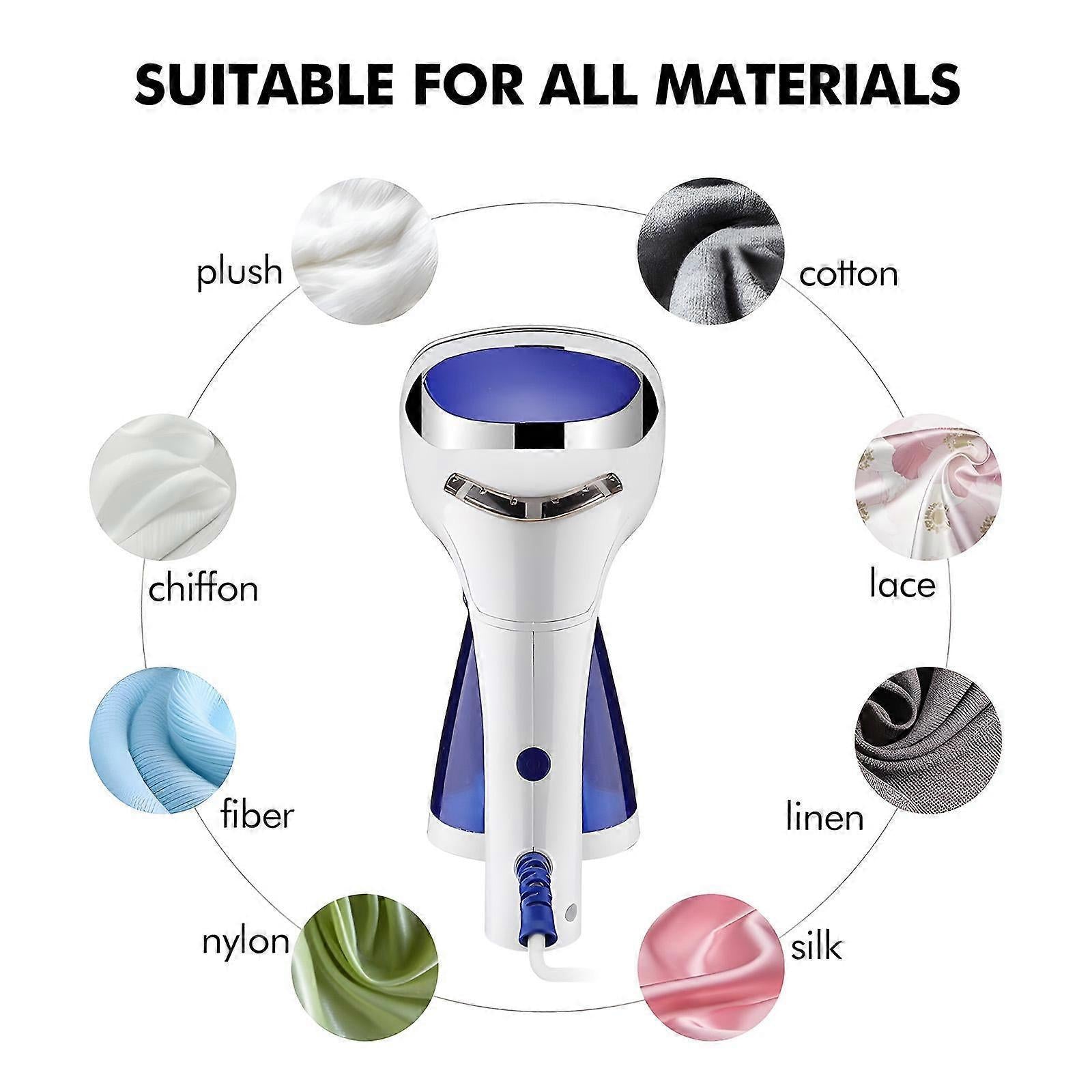 1600W Foldable Handheld Steamer for Clothes 40s Heat Up Wrinkle Remover with Brush
