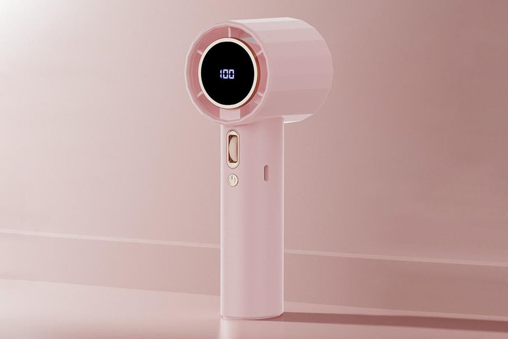 Portable Handheld Turbo Fan Windy Speed Adjustable Mini Personal Battery Operated Fan -Pink