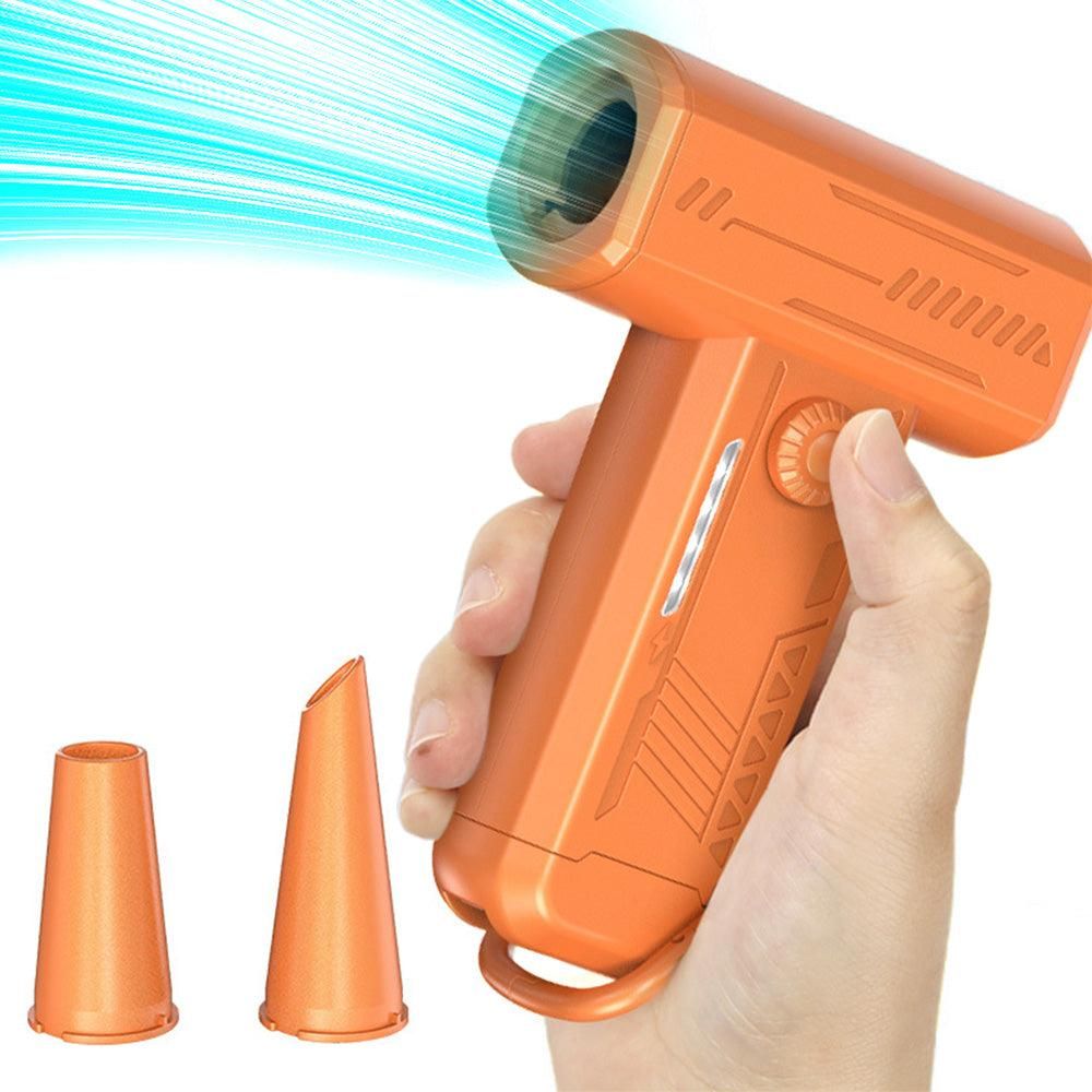 Electric Air Duster 2-in-1 130000RPM Mini Blower LED Camping Car Orange