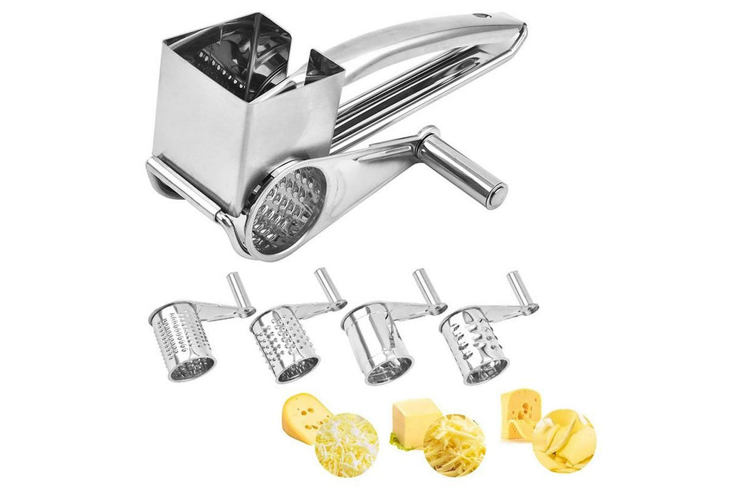 Stainless Steel Rotary Cheese Grater Cheese Cutter with 4 Rotary Drums Kitchen Tools