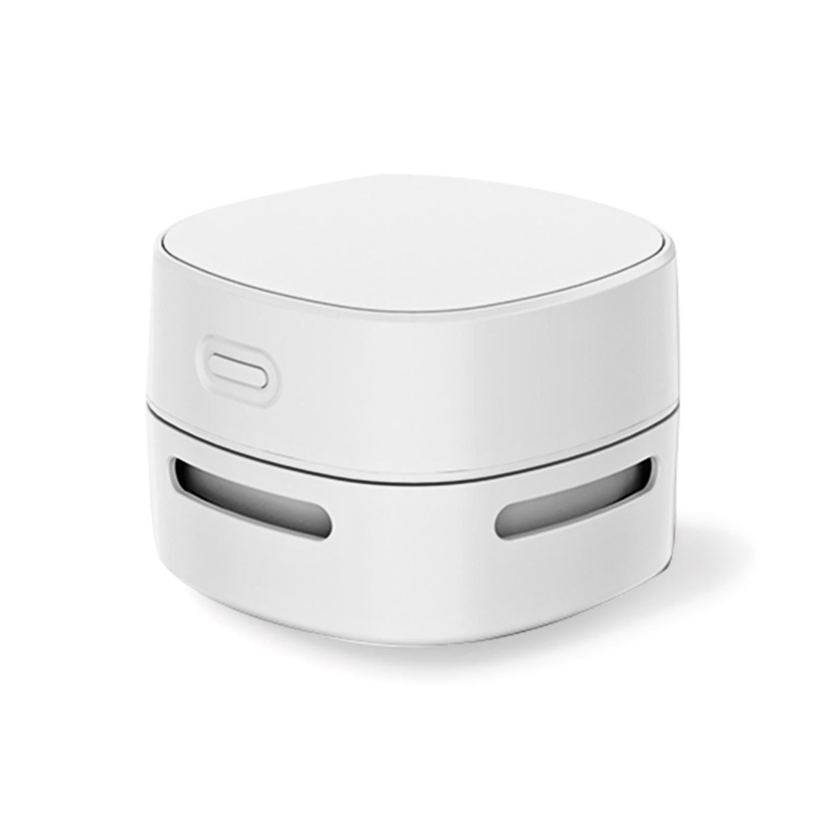 Mini Desktop Vacuum Cleaner Rechargeable USB Desk Sweeper for Home Office White
