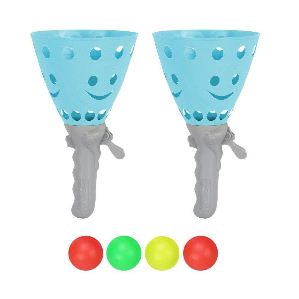 Catch Ball Game with 2 Catch Launcher Baskets and 4 Balls Pink