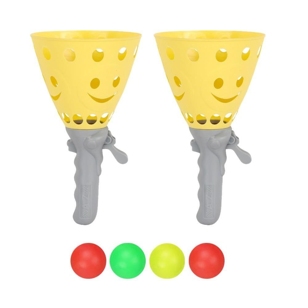 Catch Ball Game with 2 Catch Launcher Baskets and 4 Balls Purple