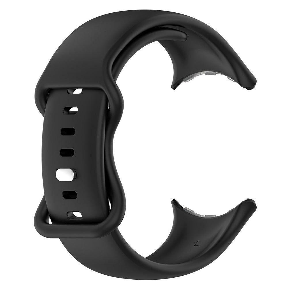 For Google Pixel Watch 1 / 2 Soft Replacement Strap Silicone Sport Watch Band Black - S