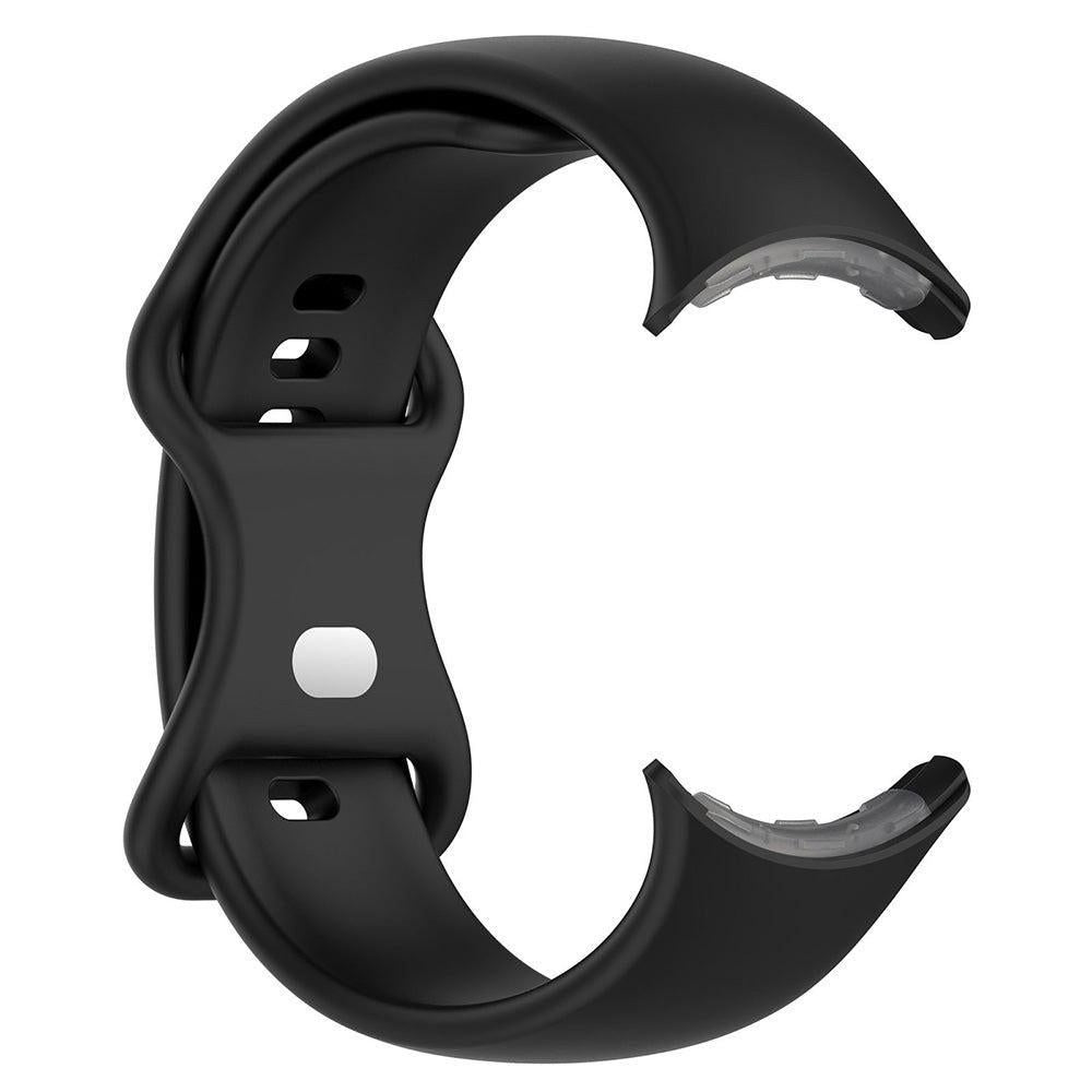 For Google Pixel Watch 1 / 2 Soft Replacement Strap Silicone Sport Watch Band Black - L
